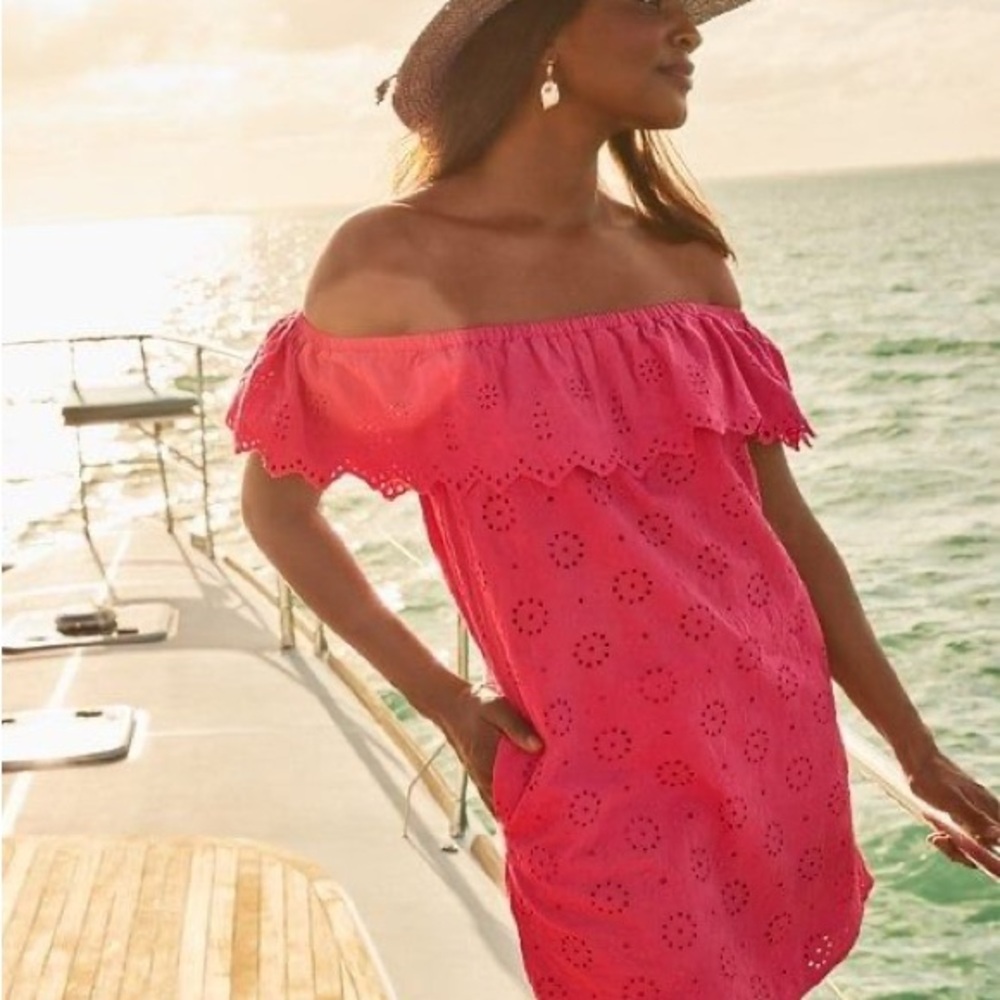 Tommy Bahama Harbour Eyelet off the should dress or cover up